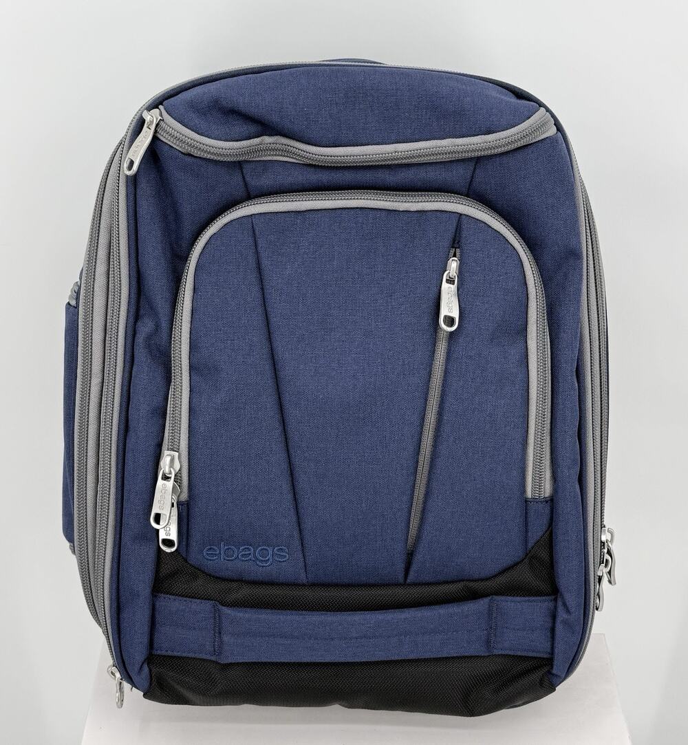 eBags Mother Lode EVD Travel Backpack Blue Carry On Expandable Luggage Laptop